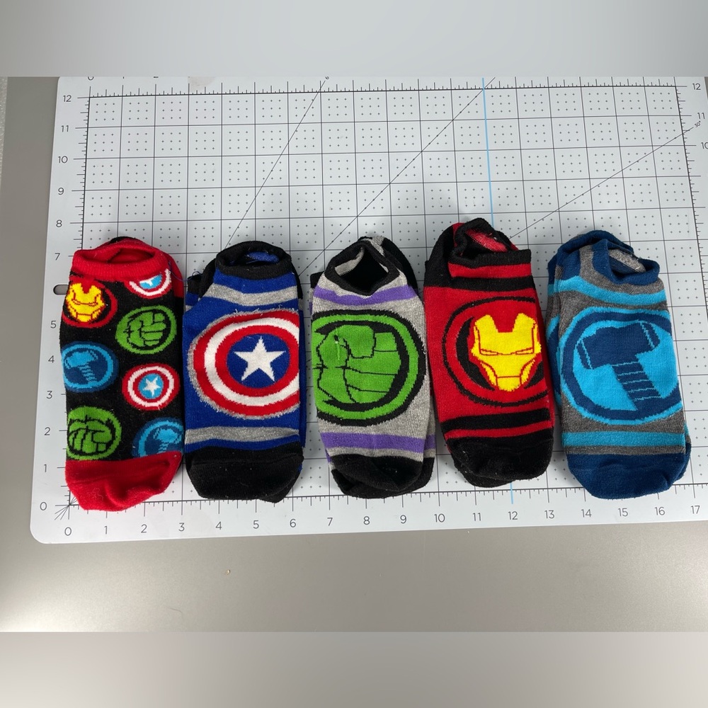Marvel Boys Kids Socks Set - Hulk, Thor, Iron Man, Captain America